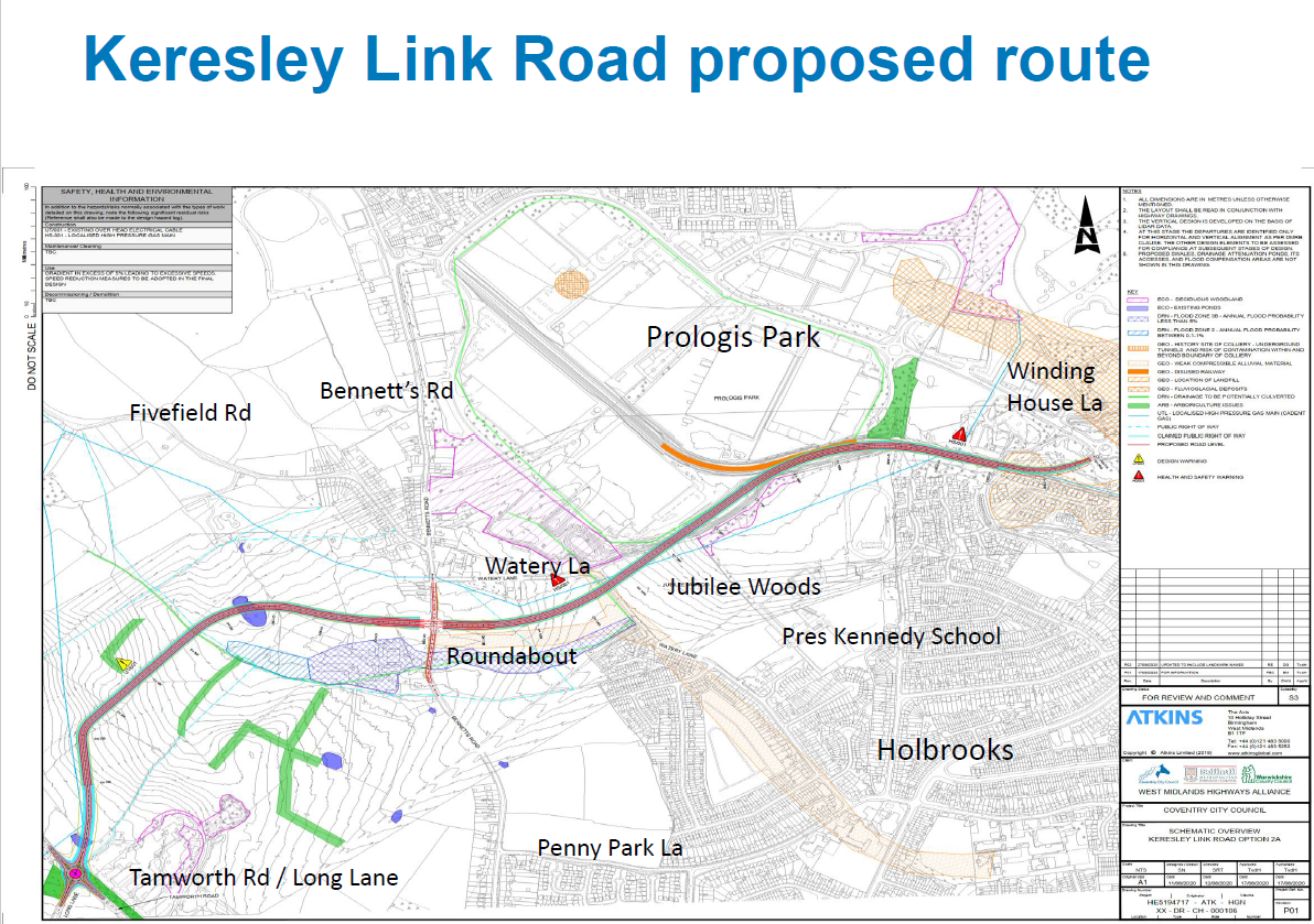 Keresley Link Road Proposed Route