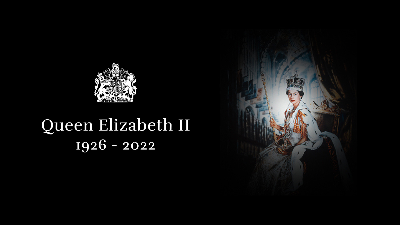 An announcement of the life and death of Queen Elizabeth II for use online